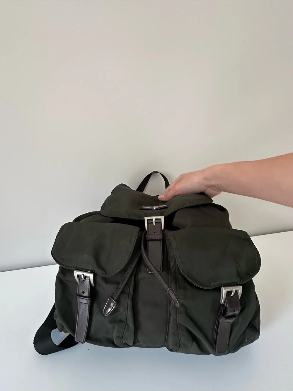 Prada Dark Green Nylon Backpack - Picture 5 of 9